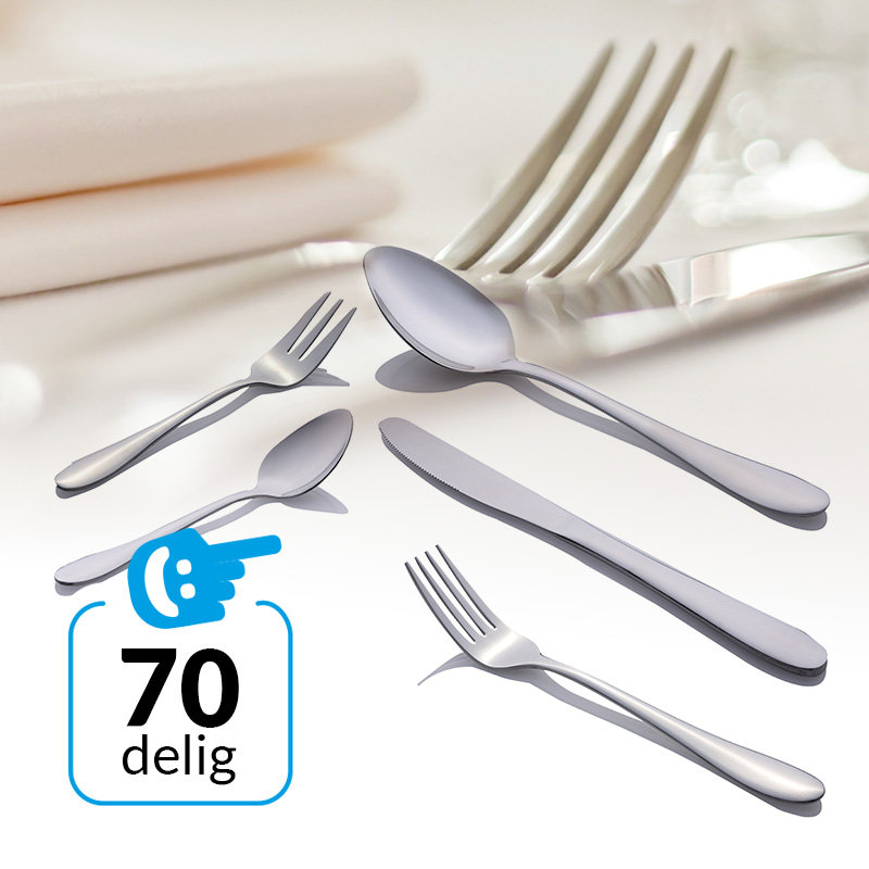 Edelstaal bestekset 70-delig – 12-persoons
