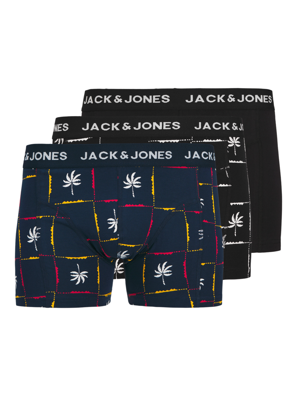 Jack & Jones Boxershorts JACPALM Trunks 3-pack Black / Navy Blazer-L