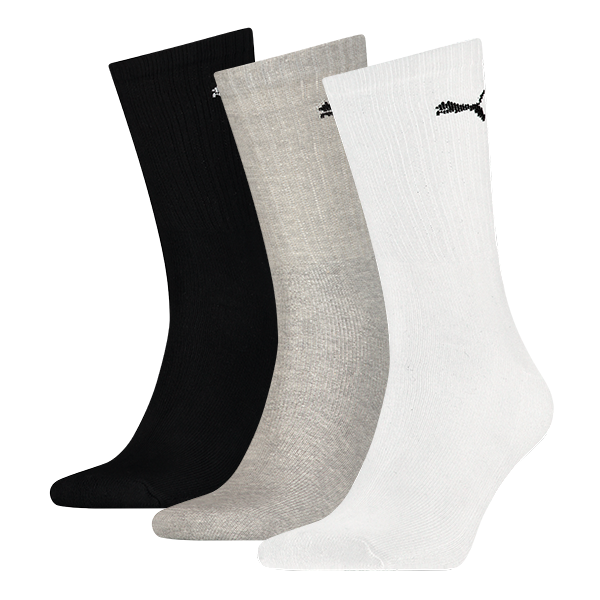 Puma sokken hoog wit-zwart-grijs 3-pack-47-49