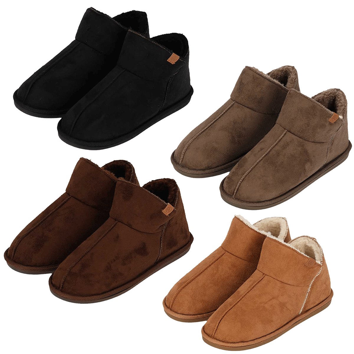 Apollo Pantoffels Heren Boots Suede Cognac-45/46
