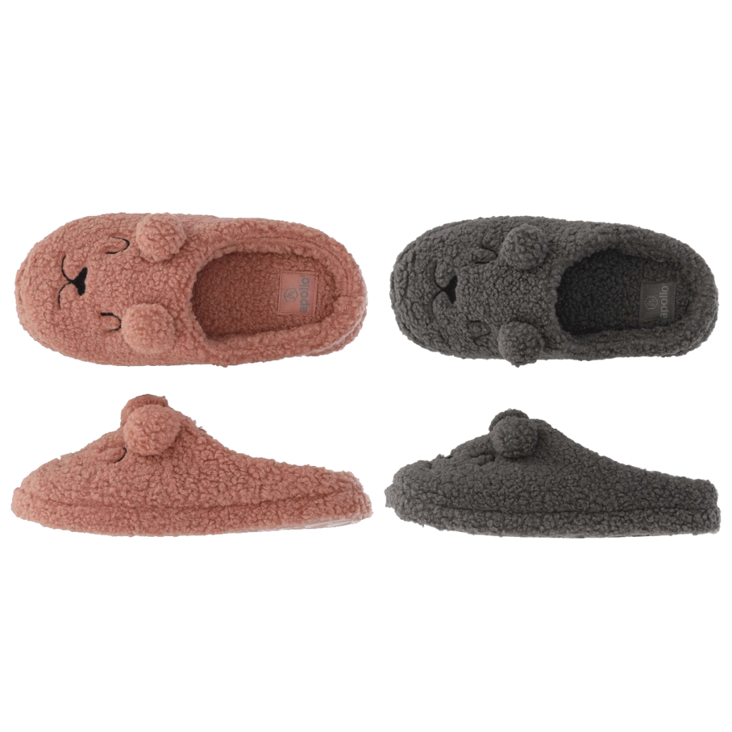 Apollo Pantoffels Dames Teddy Bear Antraciet-41/42
