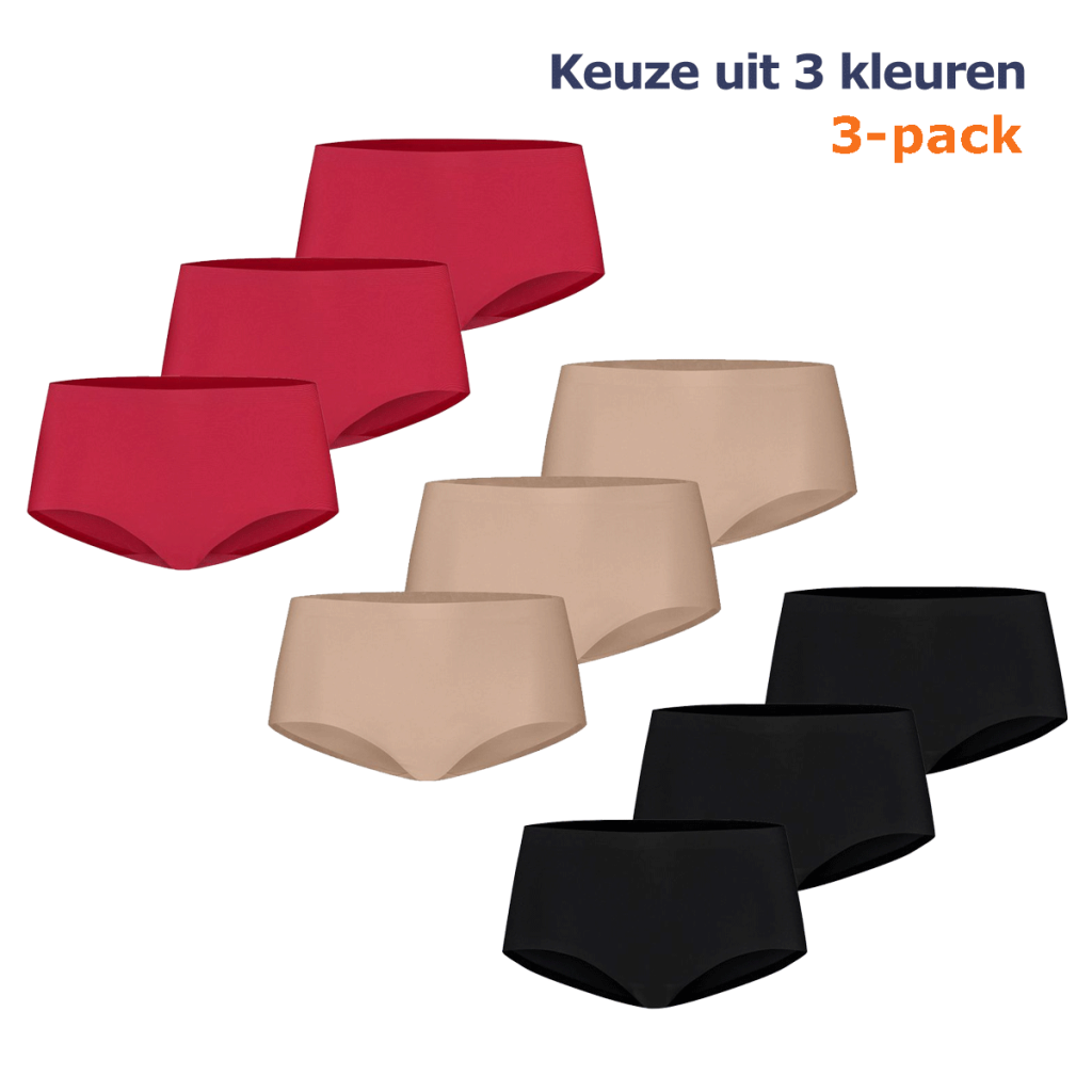 Ten Cate Secrets Midi Slip 3-pack Rood-M