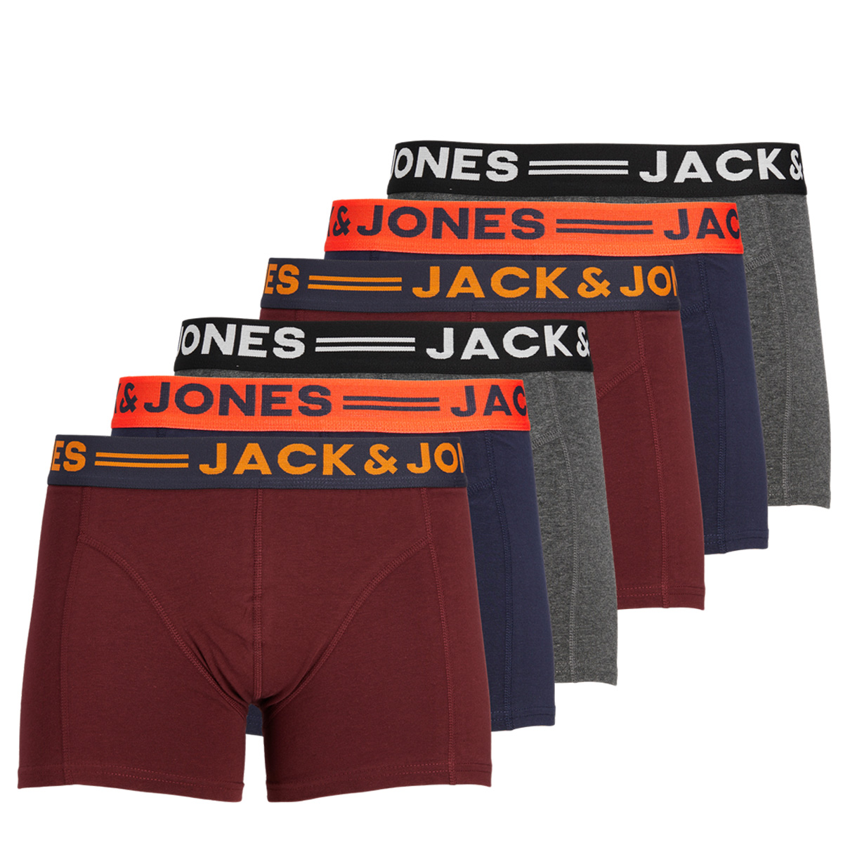 Jack & Jones Boxershorts JACLICHFIELD Trunks 6-pack Burgundy-M