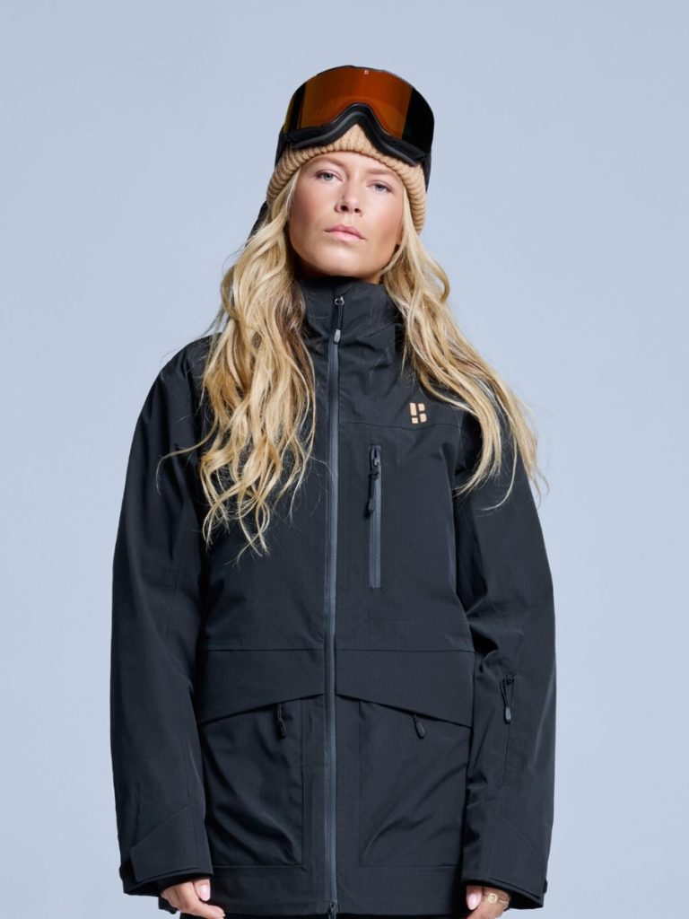 Poederbaas Ski-jas Dames Freeride 3L Hardshell Zwart-XS