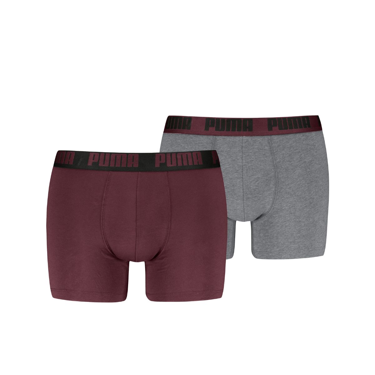 Puma Boxershorts Everyday Basic 2-pack Burgundy / Grey Melange-XL