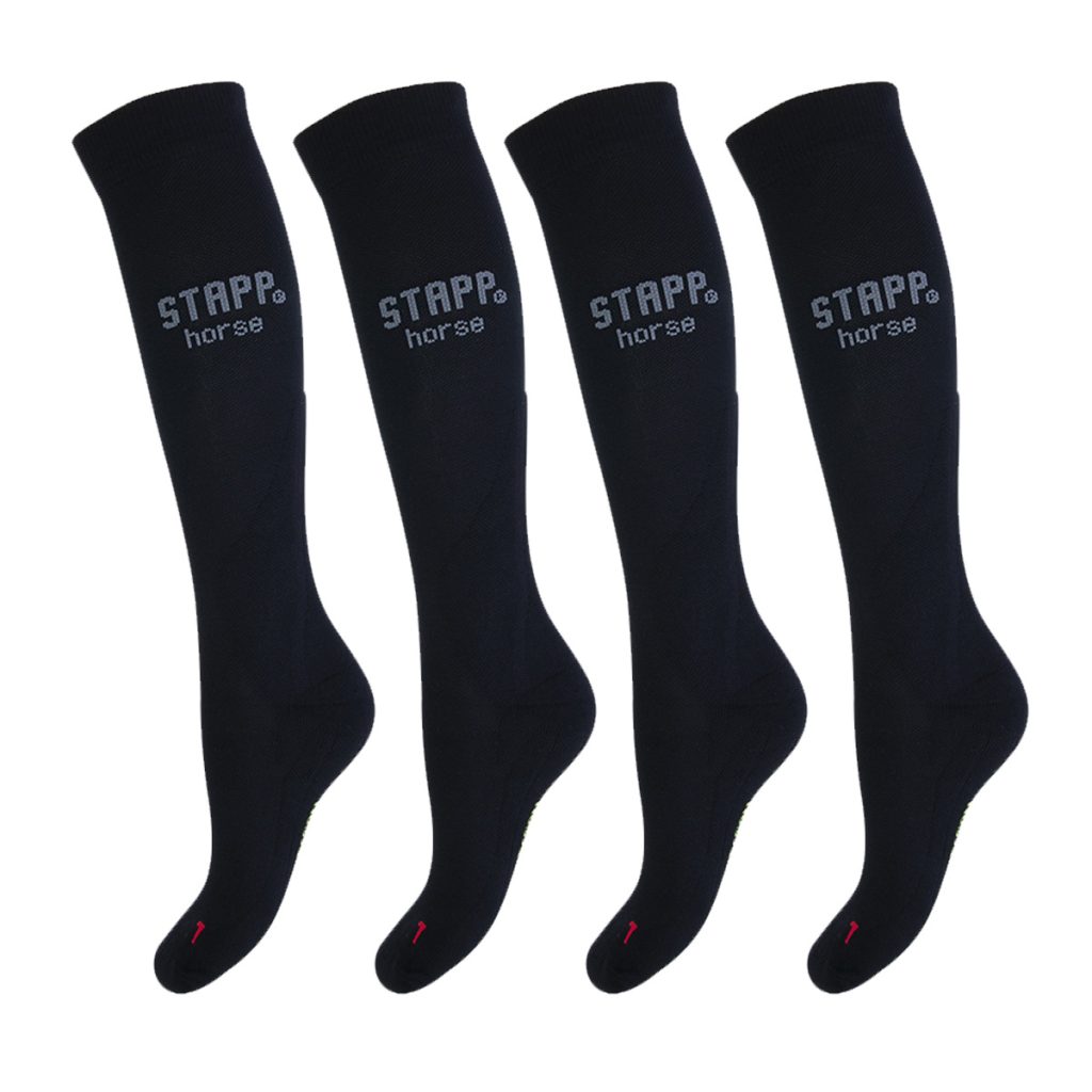STAPP Horse Paardrijsokken Compressie 4-pack Zwart / Grijs-43/46