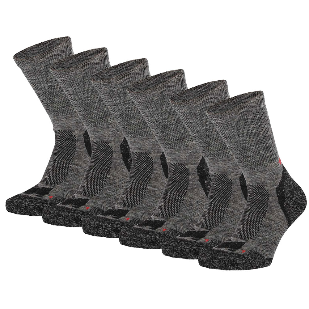 Xtreme Hiking Sokken Wol 6-pack Multi Antraciet-39/42